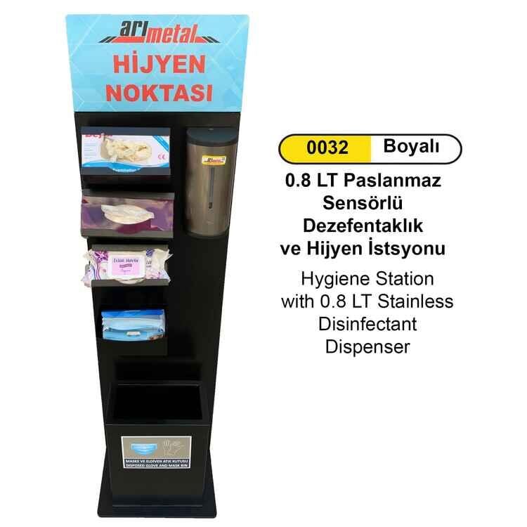 Hijyen İstasyonu Manuel Metal Dezenfektanlı Dar