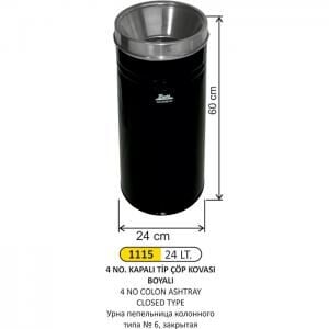 Kolon 4 No Kapalı Tip Çöp Kovası